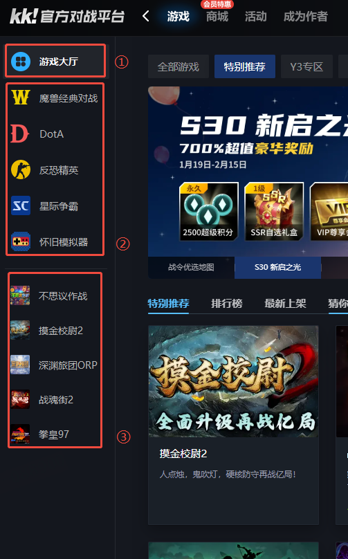 左侧导航区功能